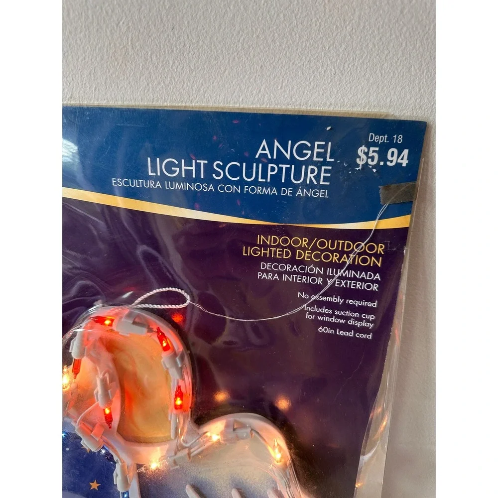 Holiday Time Angel Light Sculpture Indoor Outdoor Christmas Window Decoration